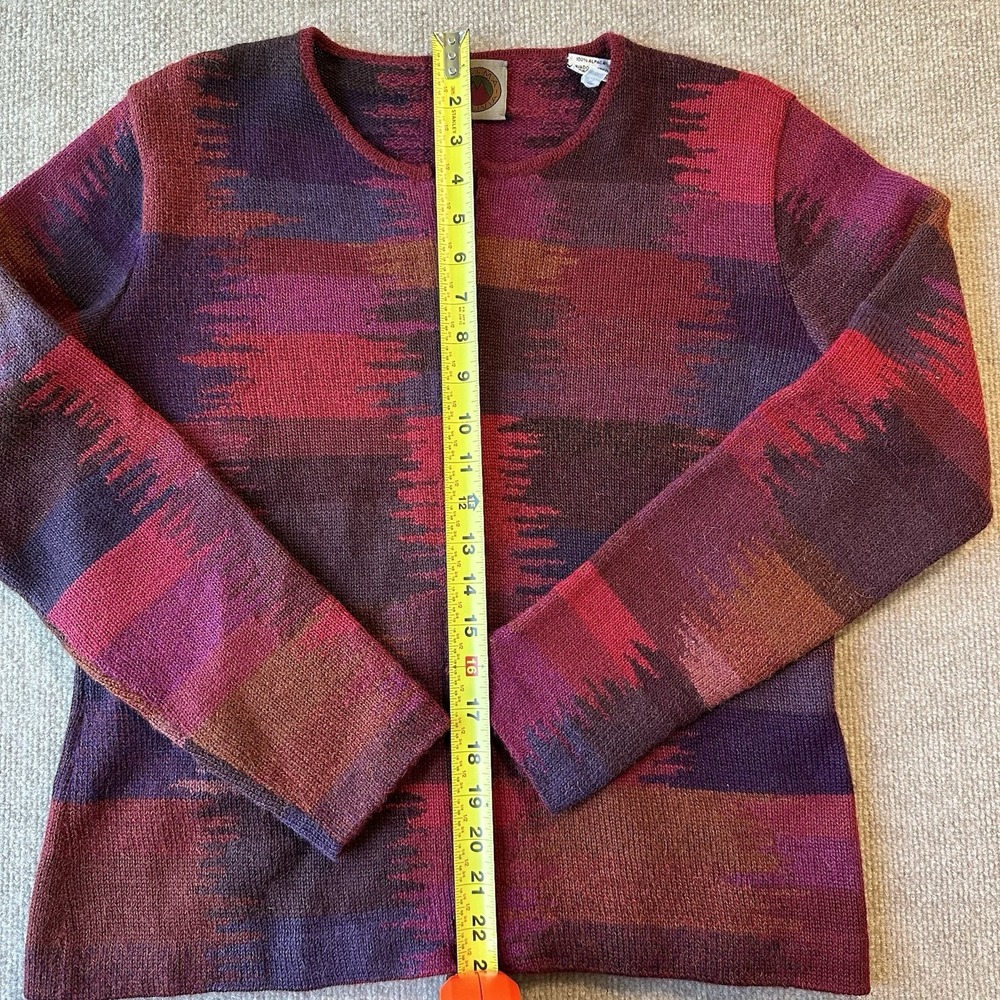 Millma Bolivia Colorful Full Zip 100% Alpaca Sweater Size‎ Large - Picture 7 of 9